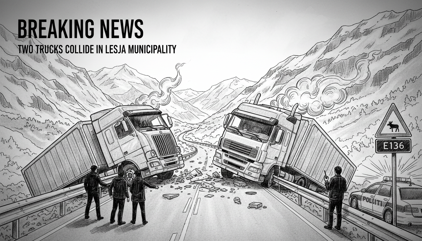 Two Trucks Collide in Lesja Municipality