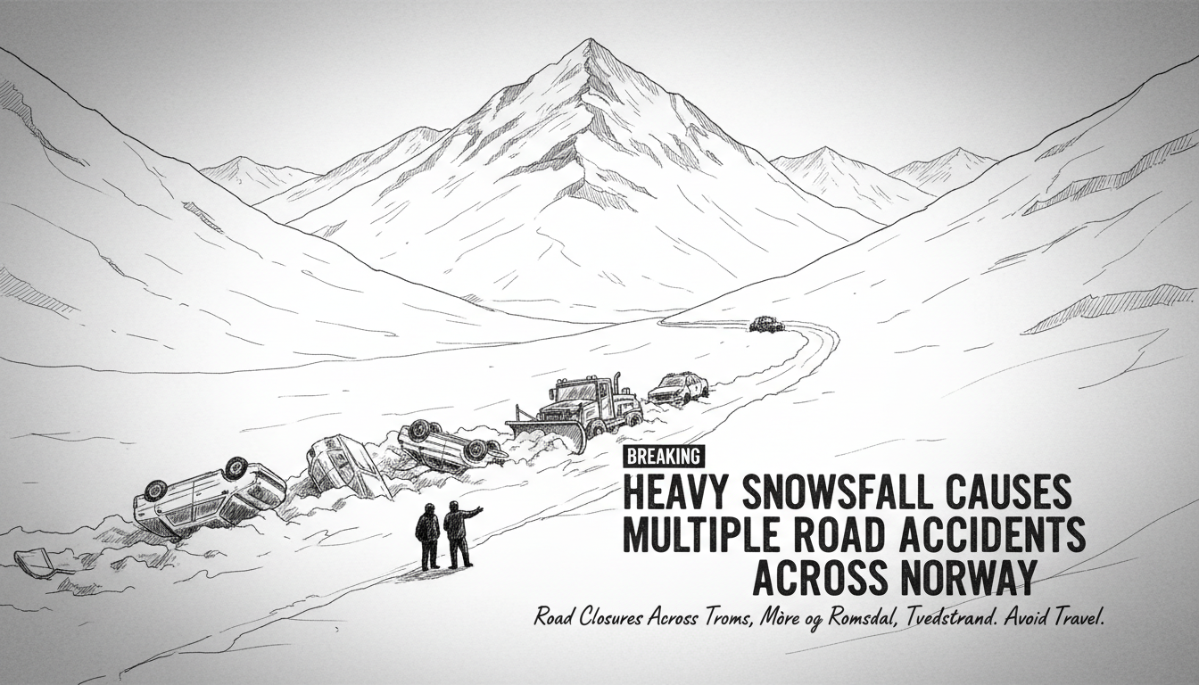 Heavy Snowfall Causes Multiple Road Accidents Across Norway