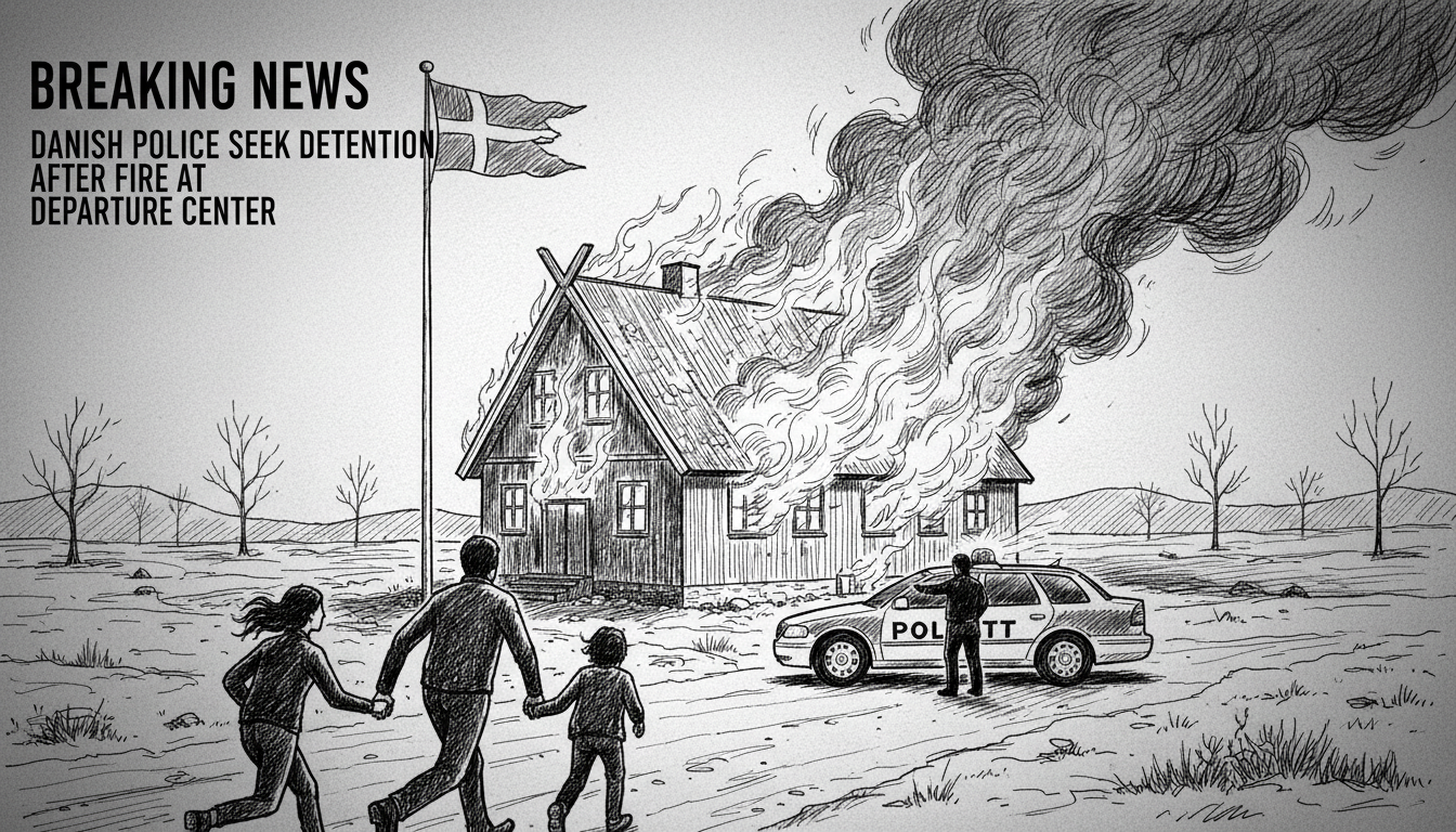 Police seek detention after fire at Danish departure center