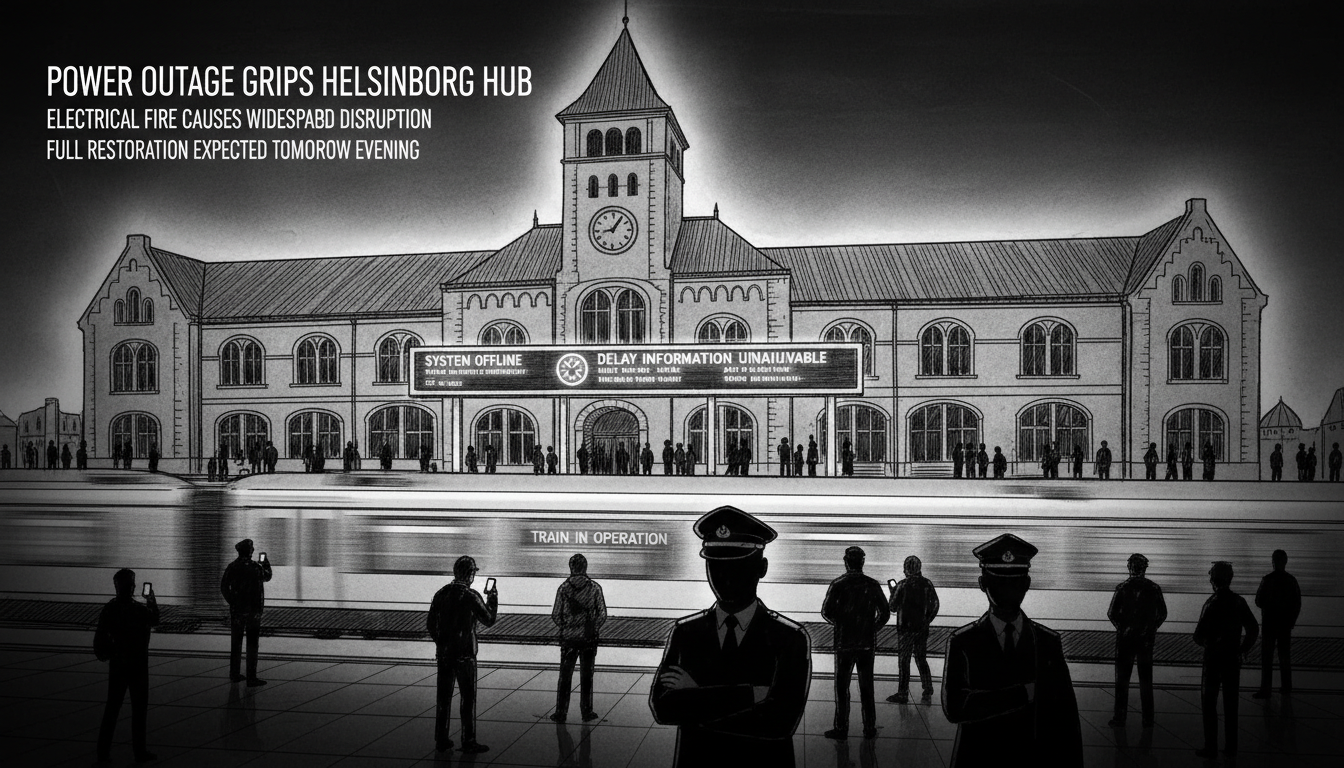 Power Outage Hits Helsingborg Transportation Hub After Electrical Fire