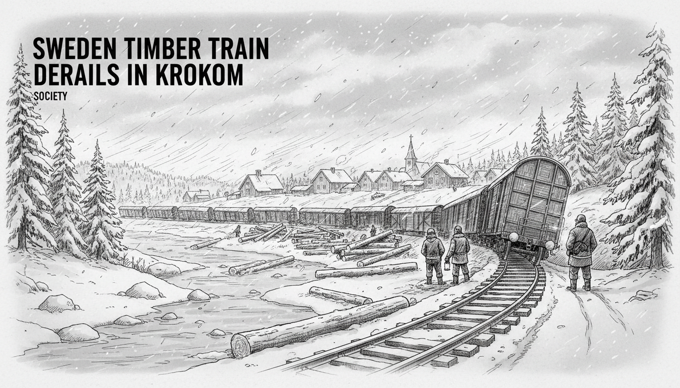 Sweden Timber Train Derails in Krokom