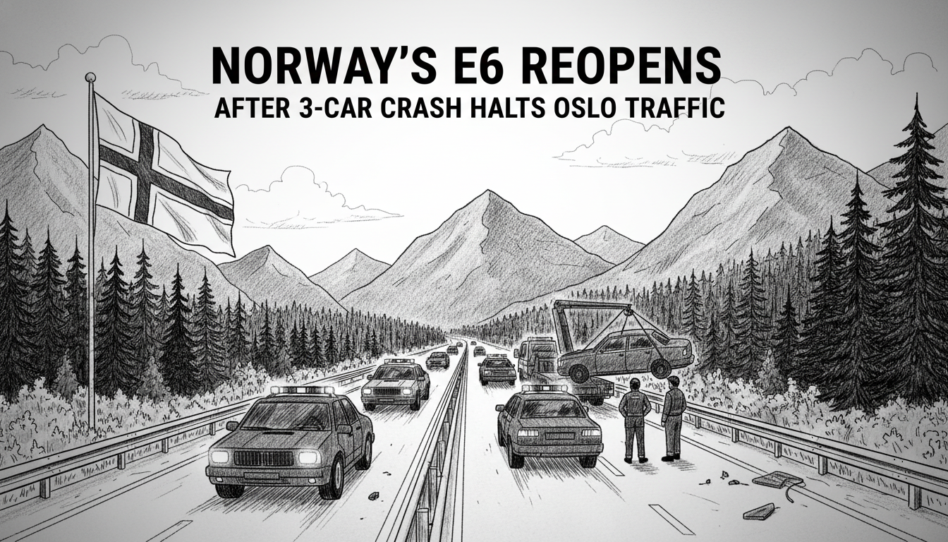 Norway's E6 Reopens After 3-Car Crash Halts Oslo Traffic