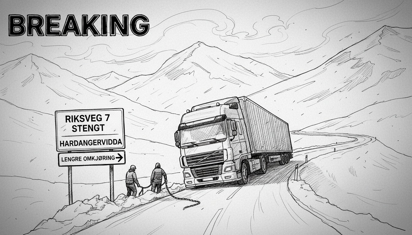 Truck Blockage Closes Key Norwegian Mountain Highway