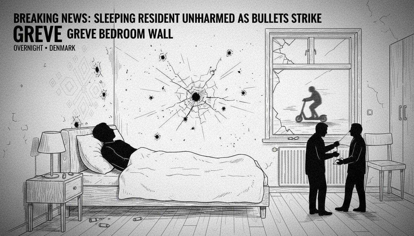 Sleeping Resident Unharmed as Bullets Strike Bedroom Wall in Greve Apartment
