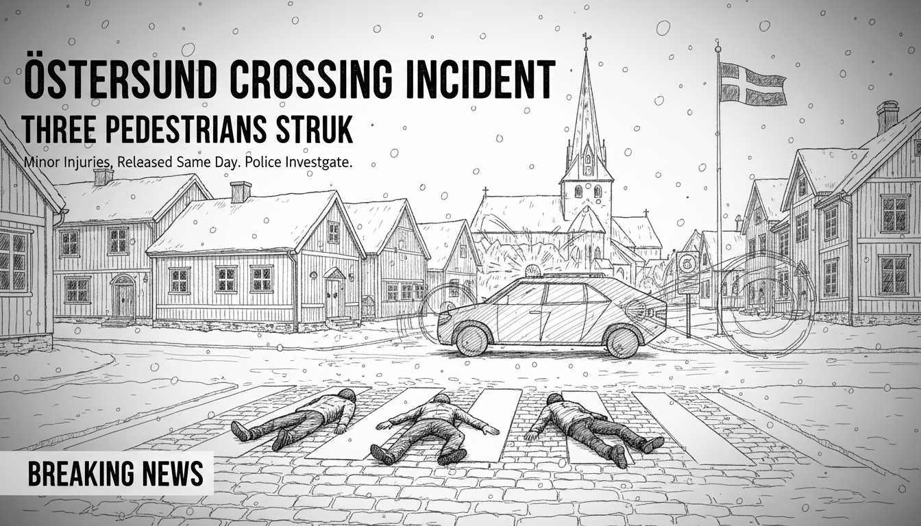 Three Pedestrians Struck by Vehicle in Östersund Crossing Incident