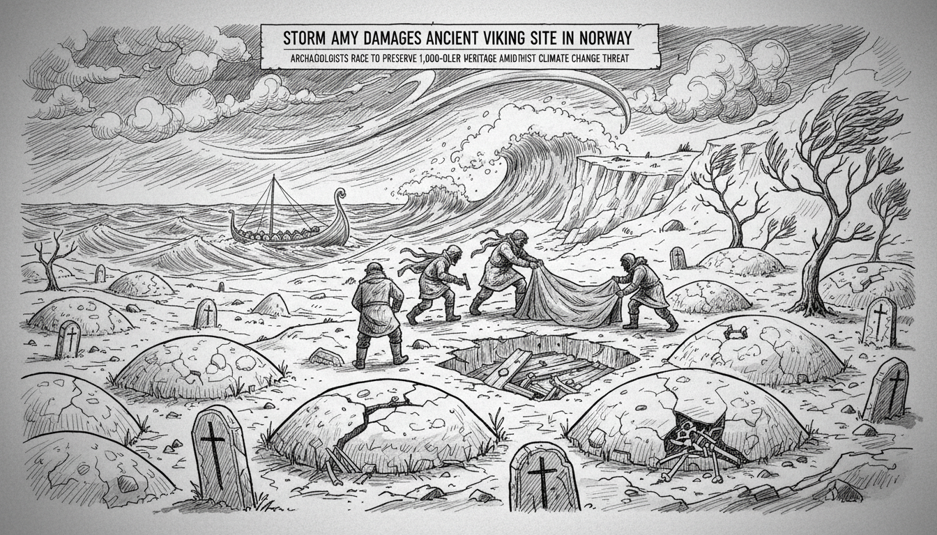 Ancient Viking Burial Site Damaged by Storm Amy in Norway