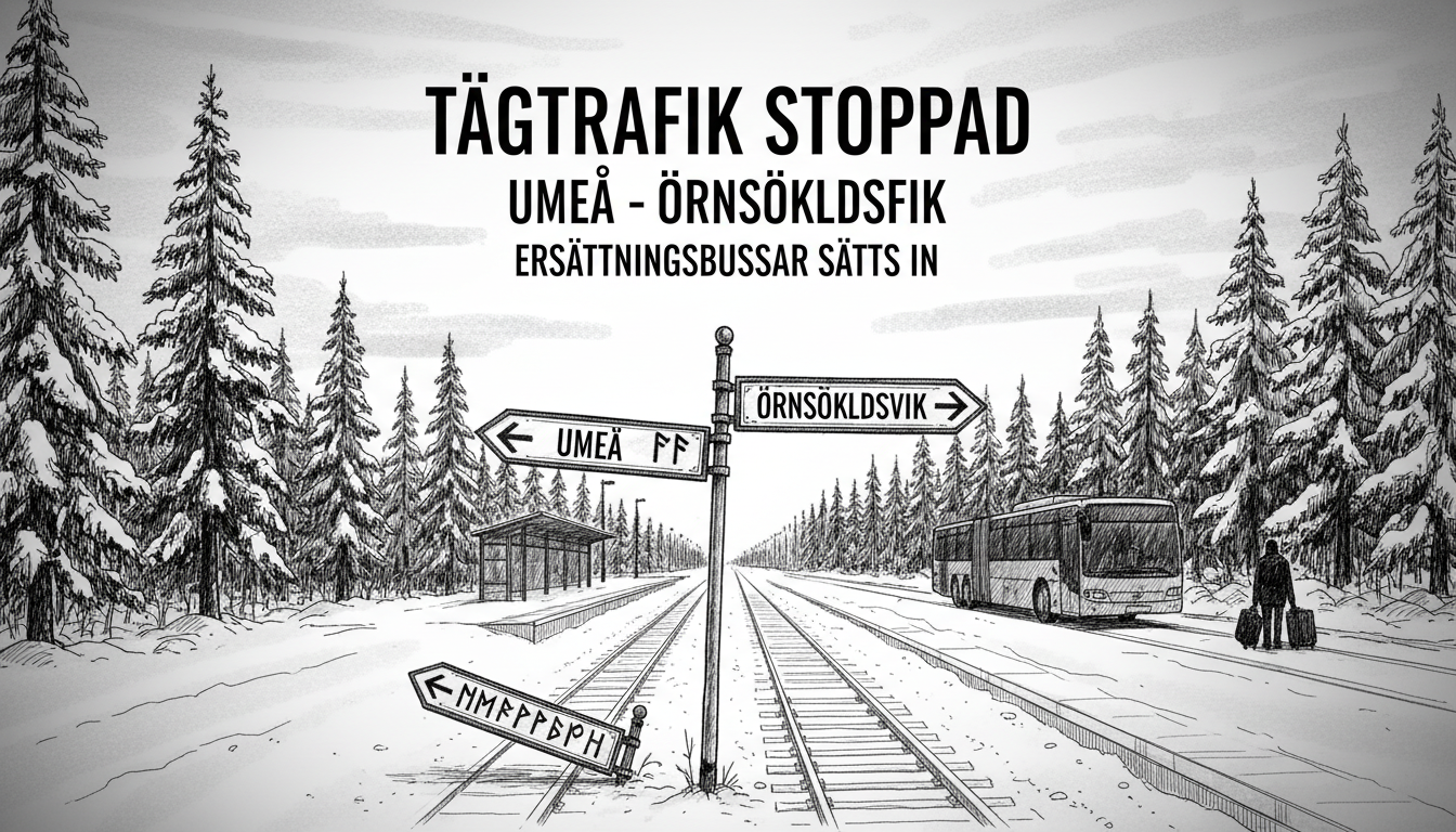 Train Service Halted Between Umeå and Örnsköldsvik