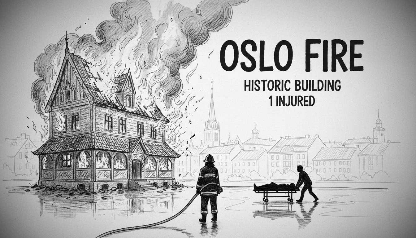 Oslo Fire in Historic Building: 1 Injured