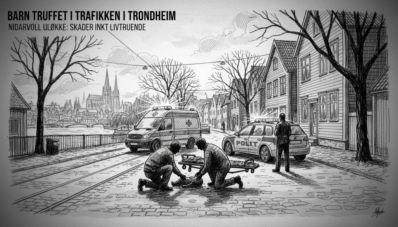 Child Struck by Vehicle in Central Trondheim Traffic Incident