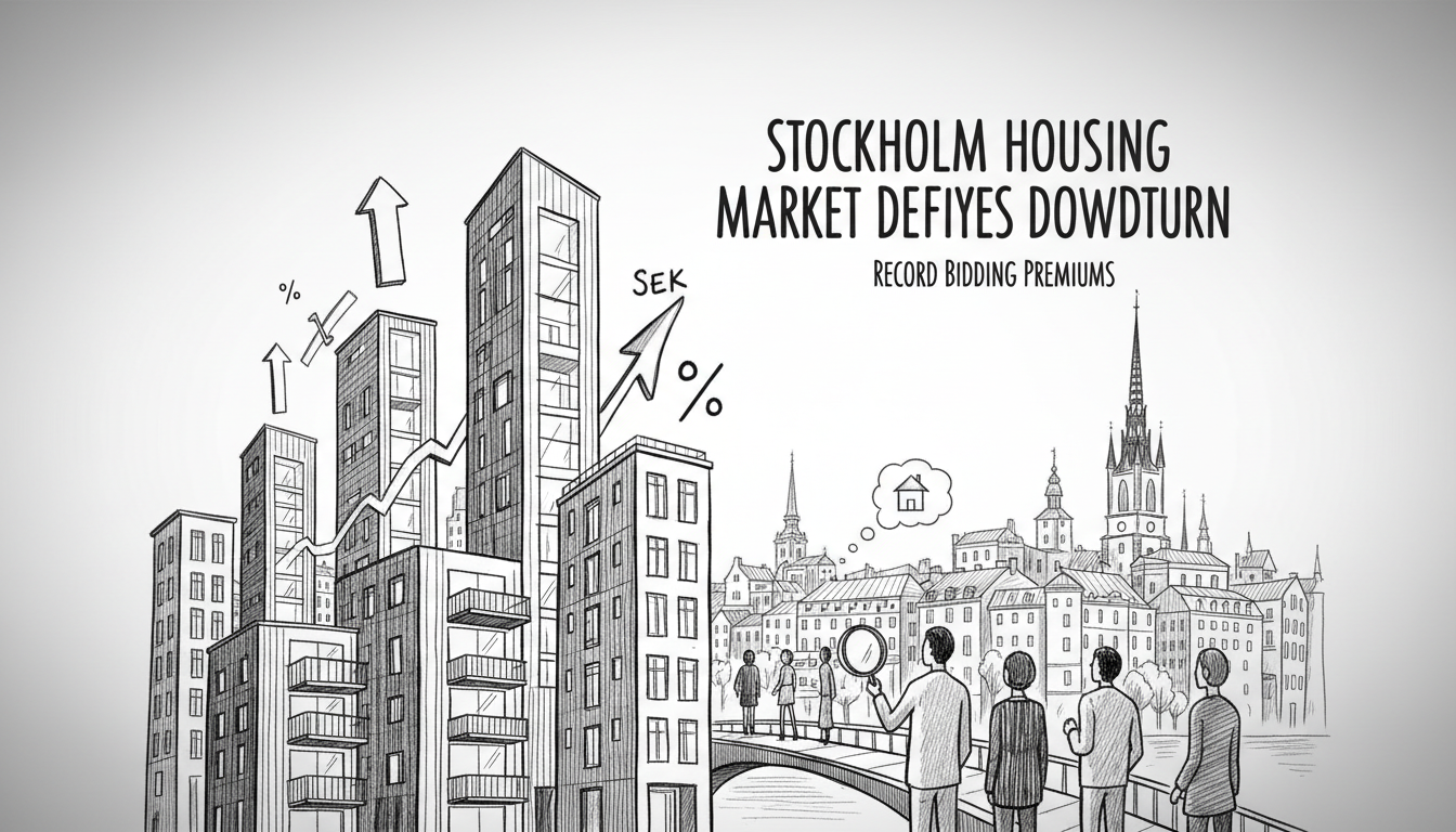 Stockholm Housing Market Defies National Downturn with Record Bidding Premiums