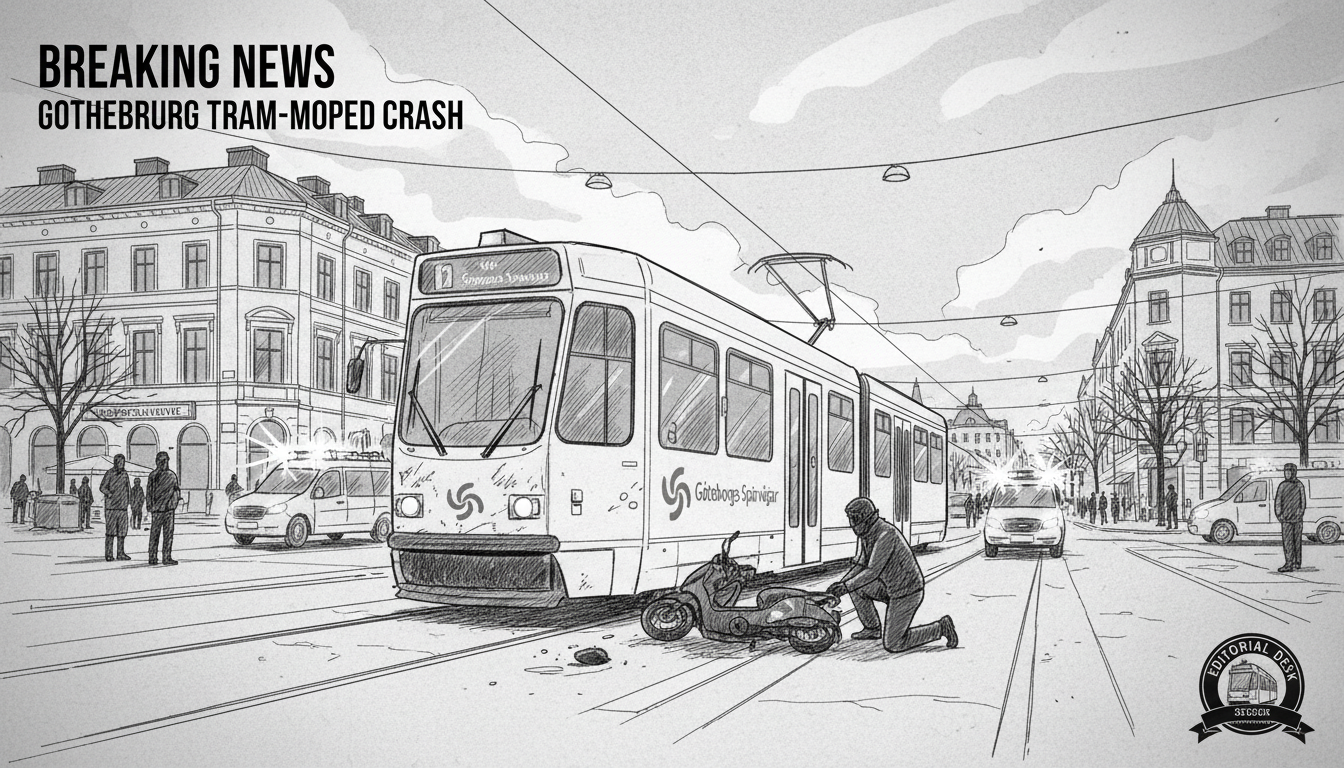 Tram Collides with Moped on Gothenburg's Main Boulevard