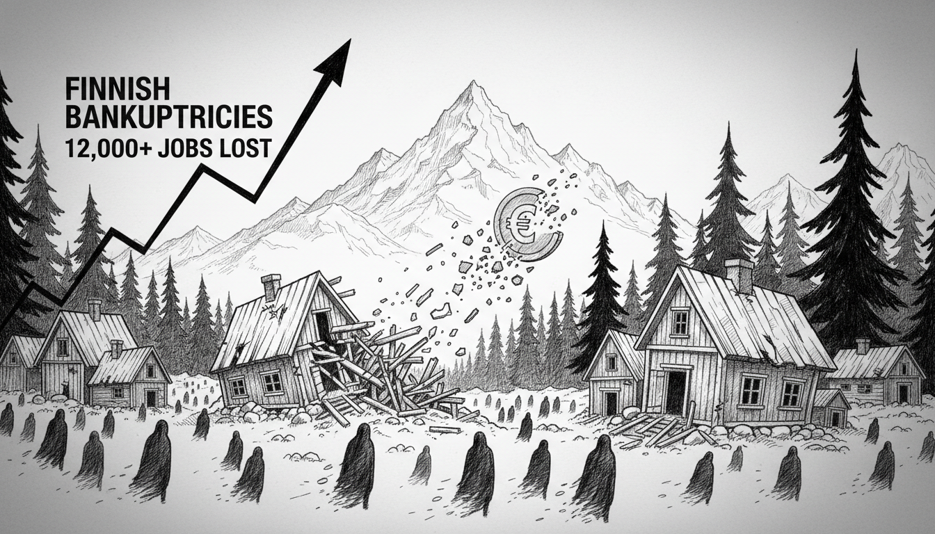 Finnish Business Bankruptcies Hit New Century Record, Over 12,000 Jobs Lost