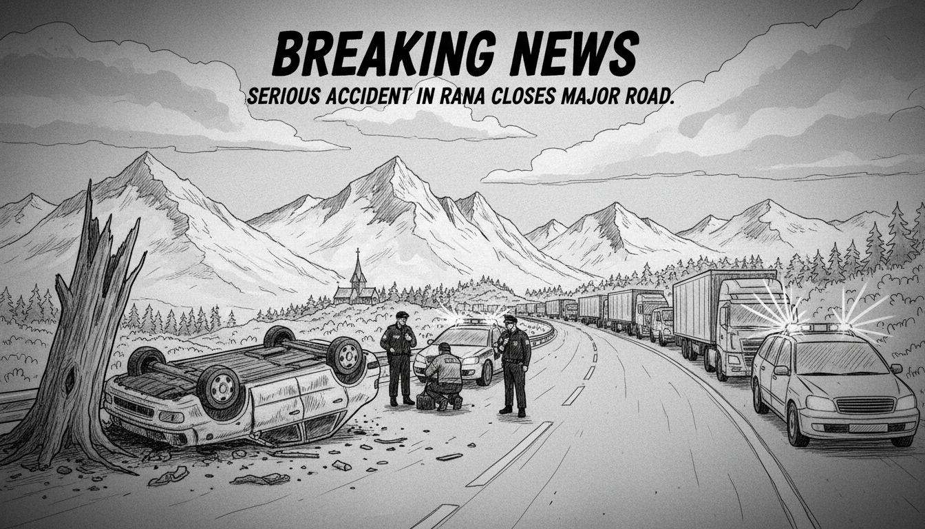 Serious Accident in Rana Closes Major Road