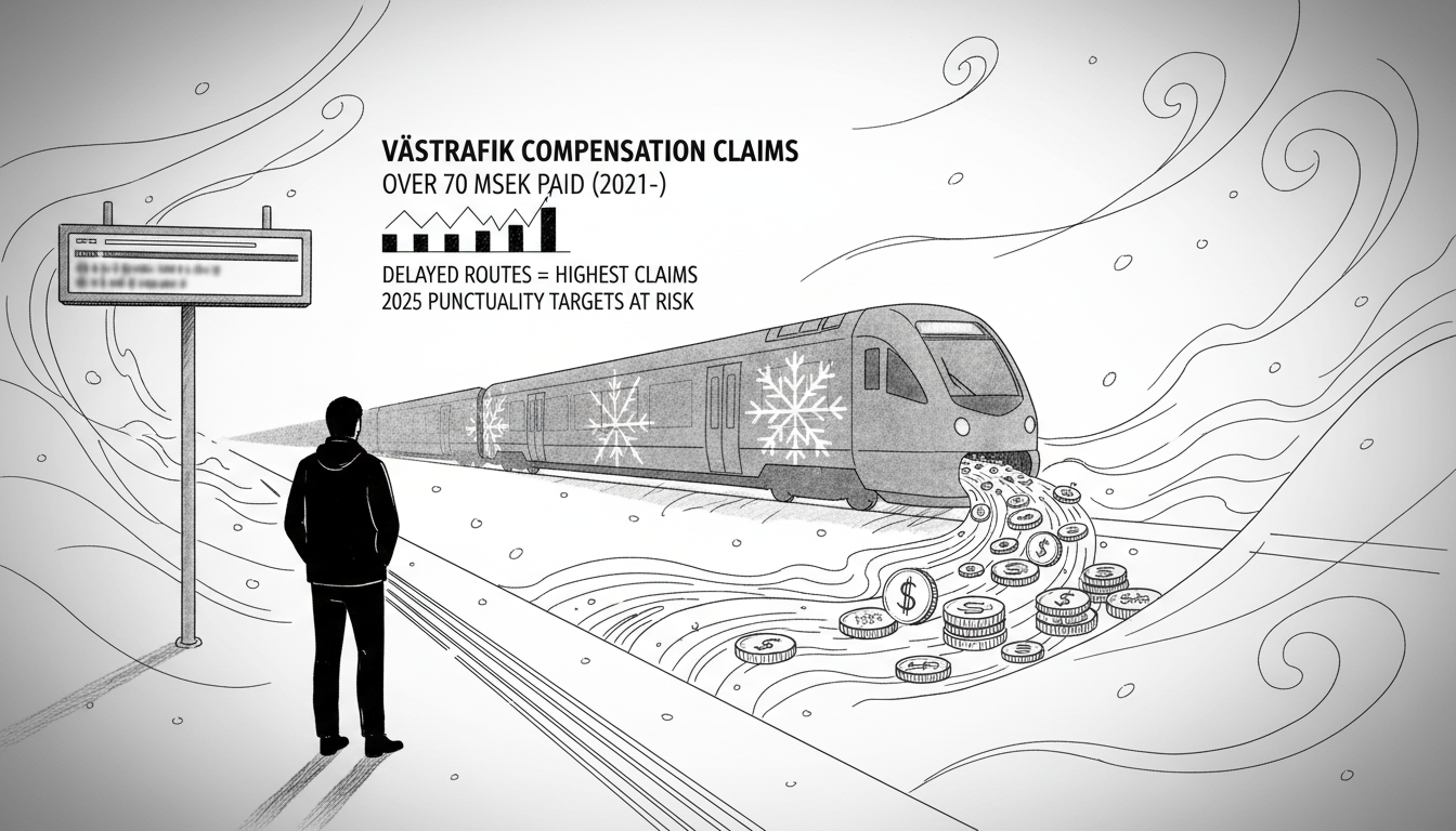 Västtrafik's Most Delayed Routes Generate Highest Compensation Claims
