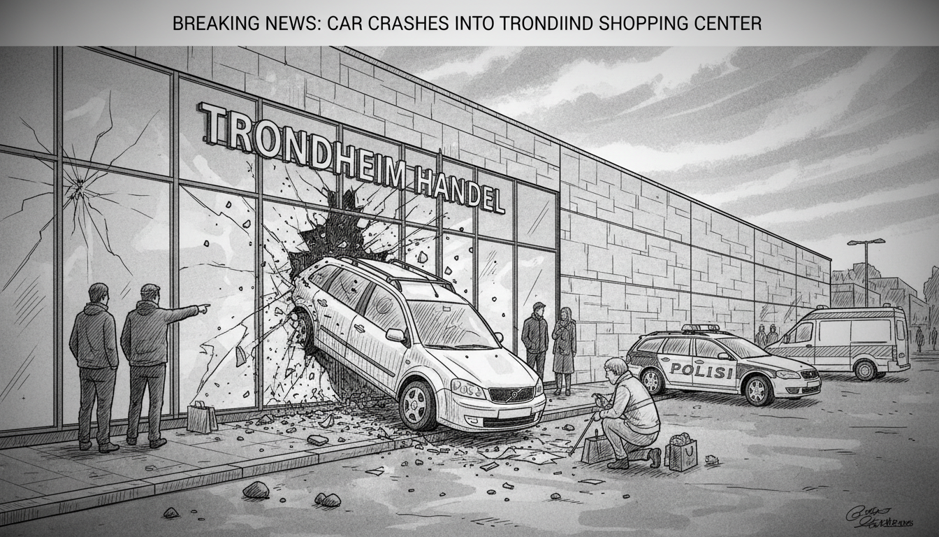 Car Crashes into Shopping Center in Trondheim