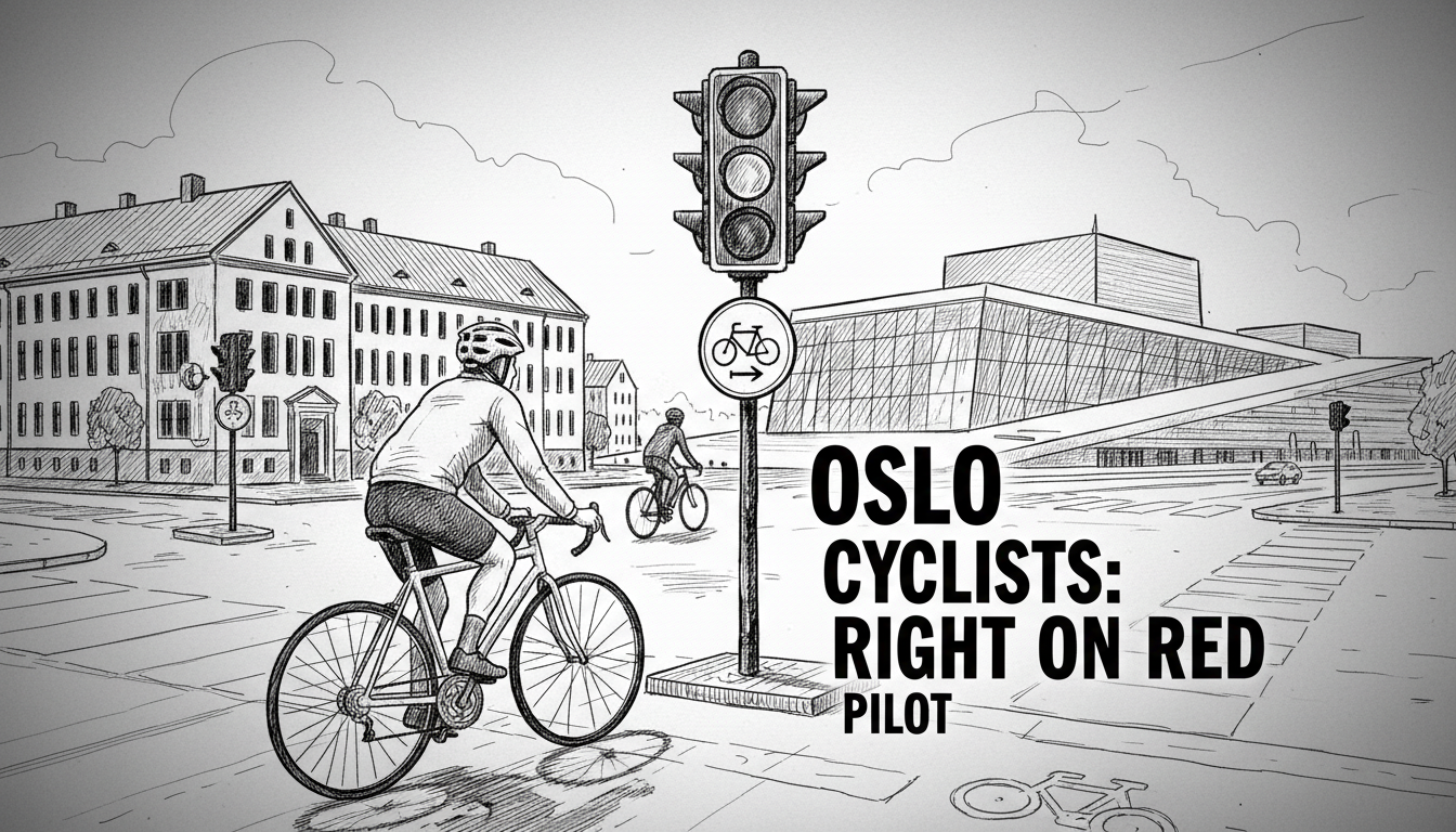 Oslo cyclists allowed right turns on red lights in pilot project