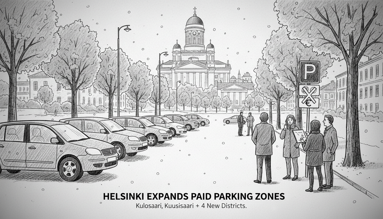 Helsinki Expands Paid Parking Zones to Six New Districts