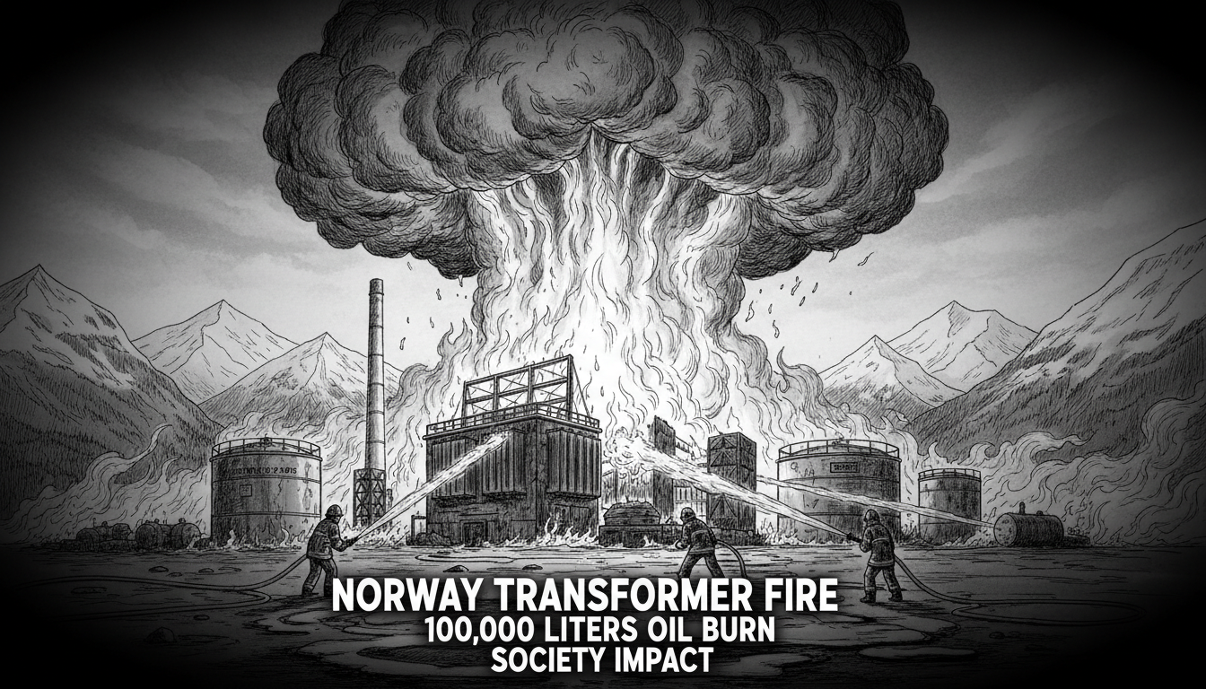 Norway Transformer Fire: 100,000 Liters of Oil Burn for Hours