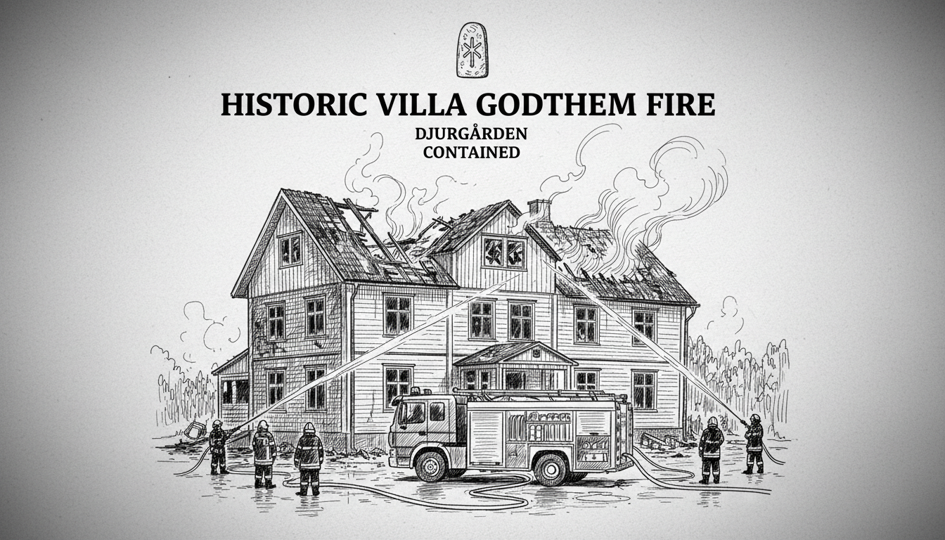 Historic Villa Godthem Fire on Djurgården Contained After Overnight Blaze