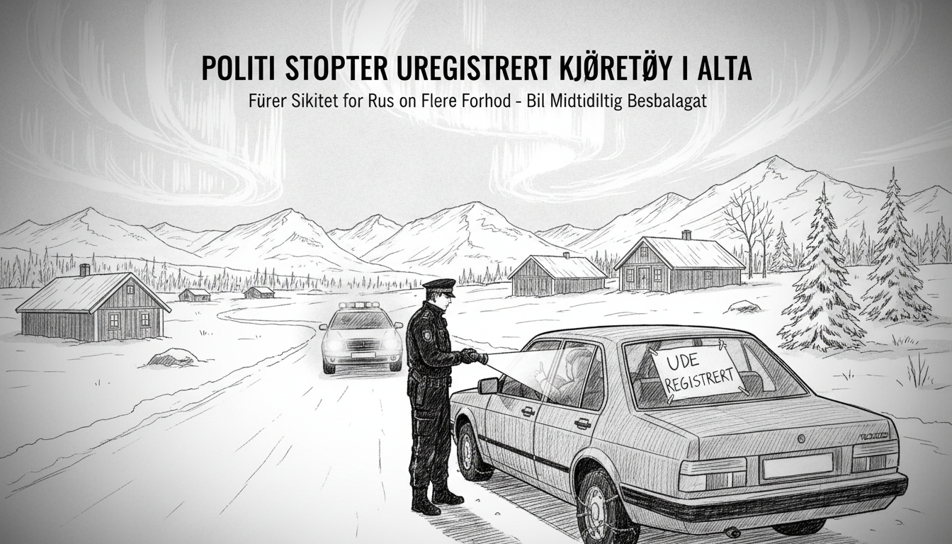 Police Stop Unregistered Vehicle in Northern Norway Traffic Check