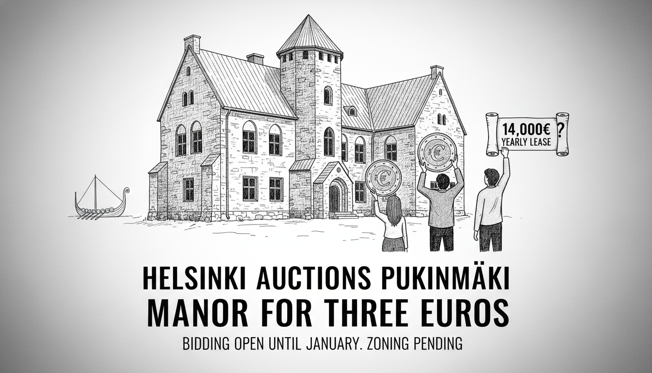 Helsinki Auctions Historic Pukinmäki Manor for Three Euros
