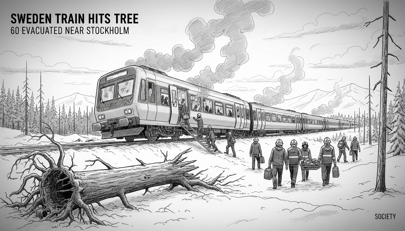 Sweden Train Hits Tree: 60 Evacuated Near Stockholm