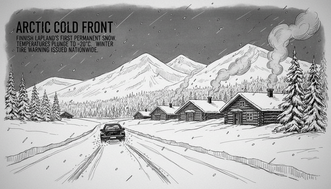 Arctic Cold Front Brings First Permanent Snow Cover to Finnish Lapland