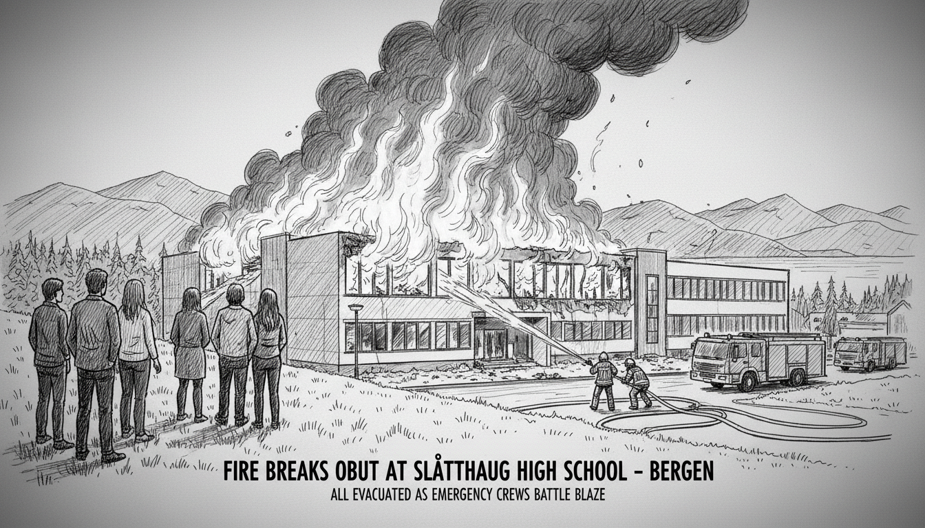 Fire Breaks Out at Slåtthaug High School in Bergen