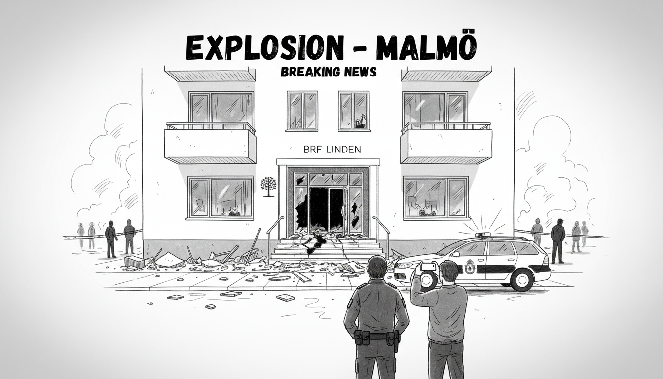 Explosion at Malmö Apartment Building Entrance