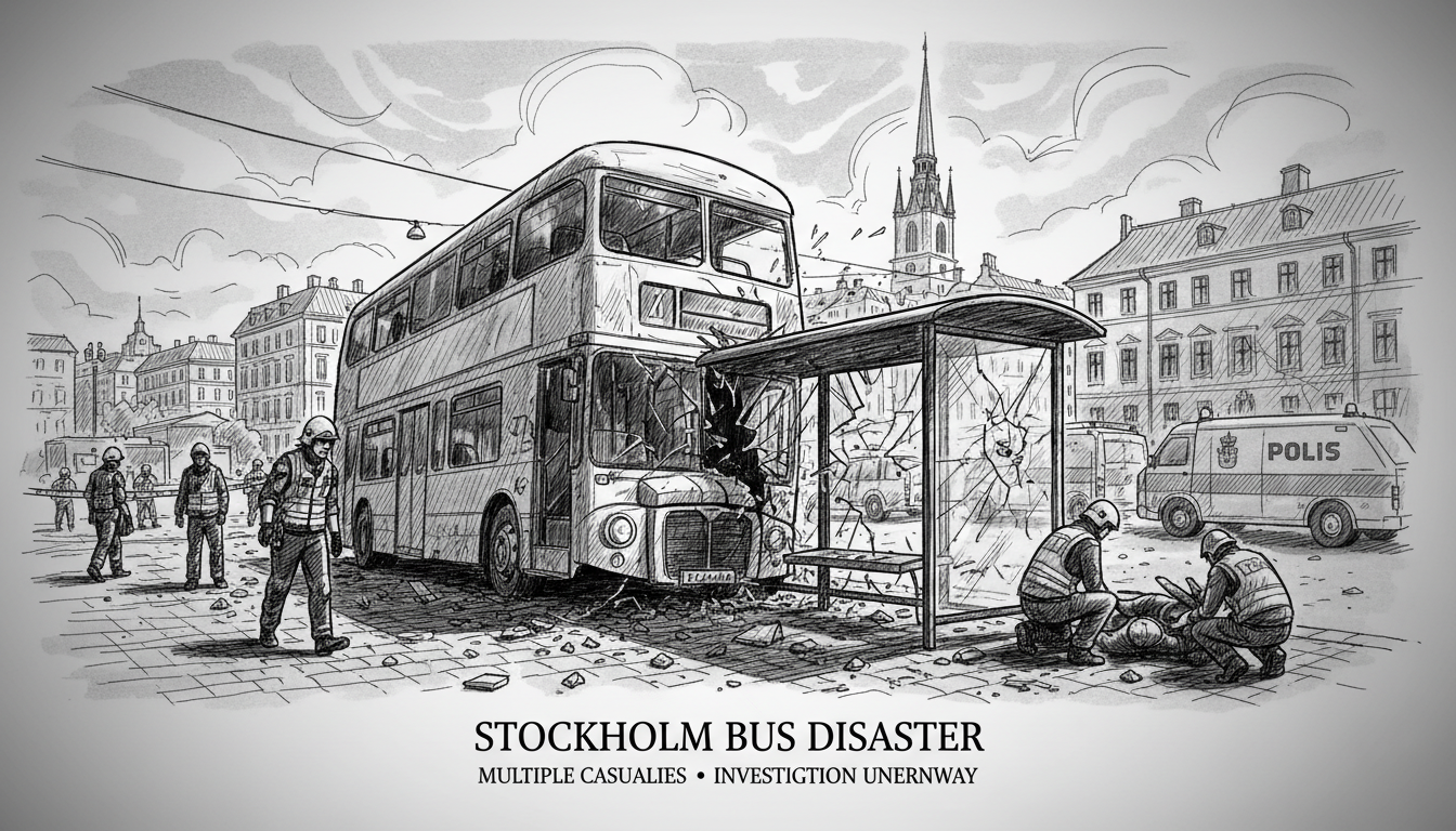 Bus Crashes Into Bus Shelter in Stockholm Leaving Multiple Casualties