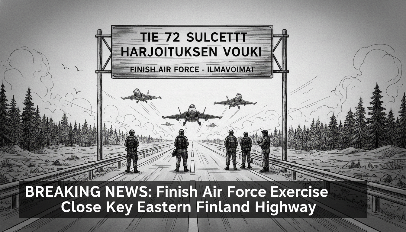 Finnish Air Force Exercise Closes Key Highway in Eastern Finland