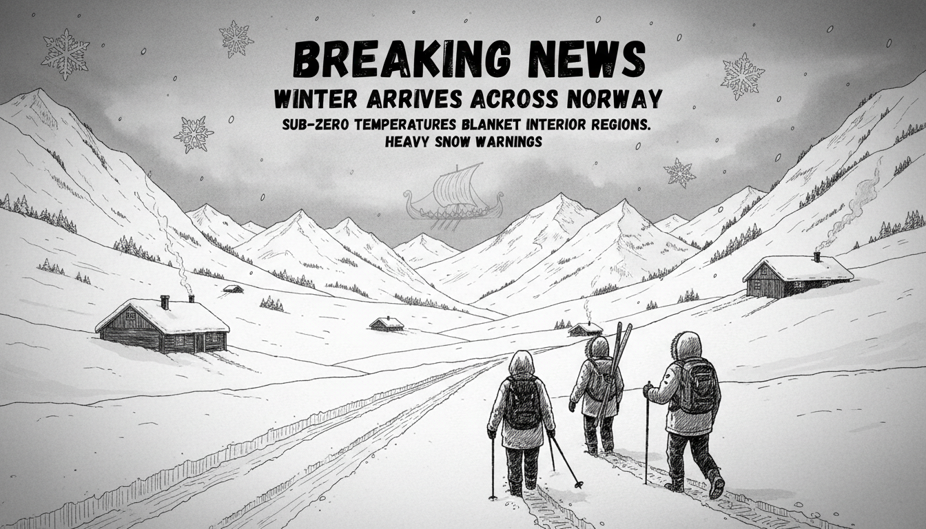 Winter Arrives Across Norway with Sub-Zero Temperatures