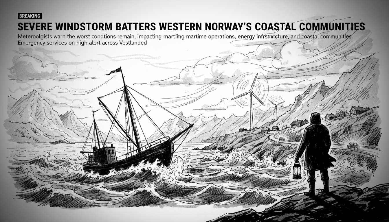 Severe Windstorm Batters Western Norway's Coastal Communities