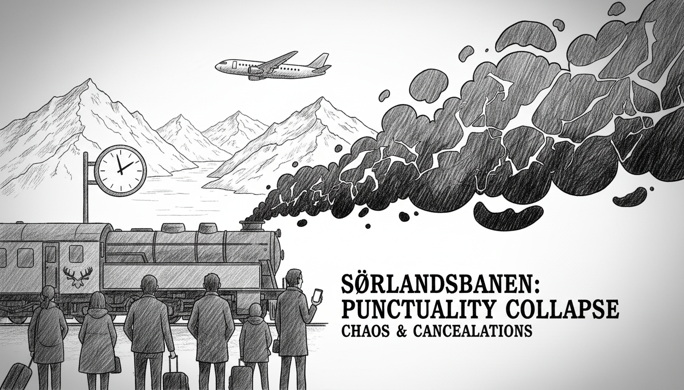 Train punctuality plummets on Norway's Sørlandsbanen route