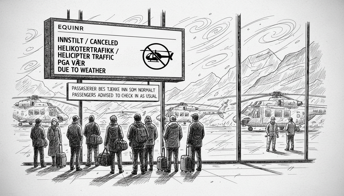 Equinor Halts Helicopter Traffic from Sola Due to Weather