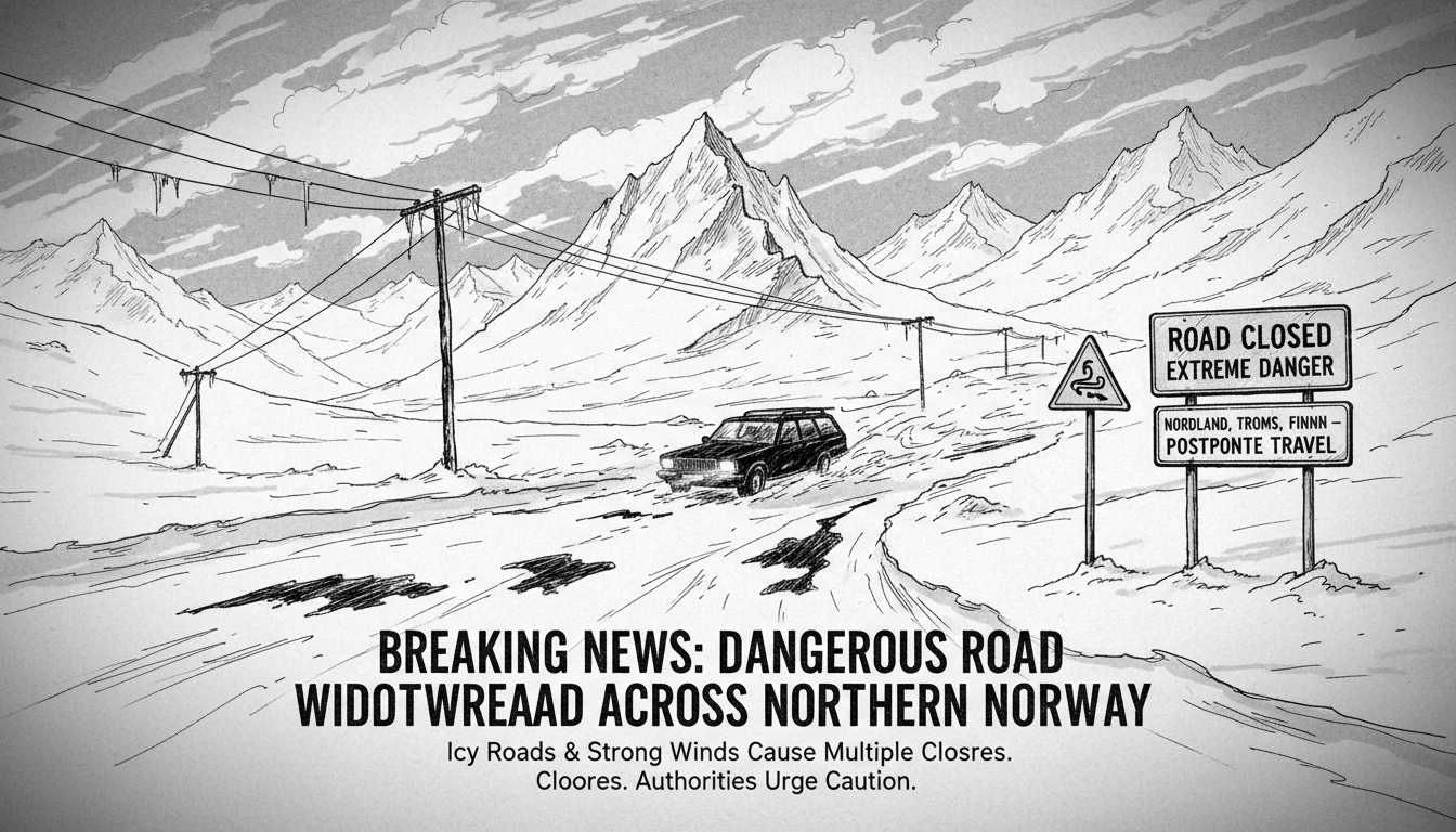 Dangerous Road Conditions Widespread Across Northern Norway