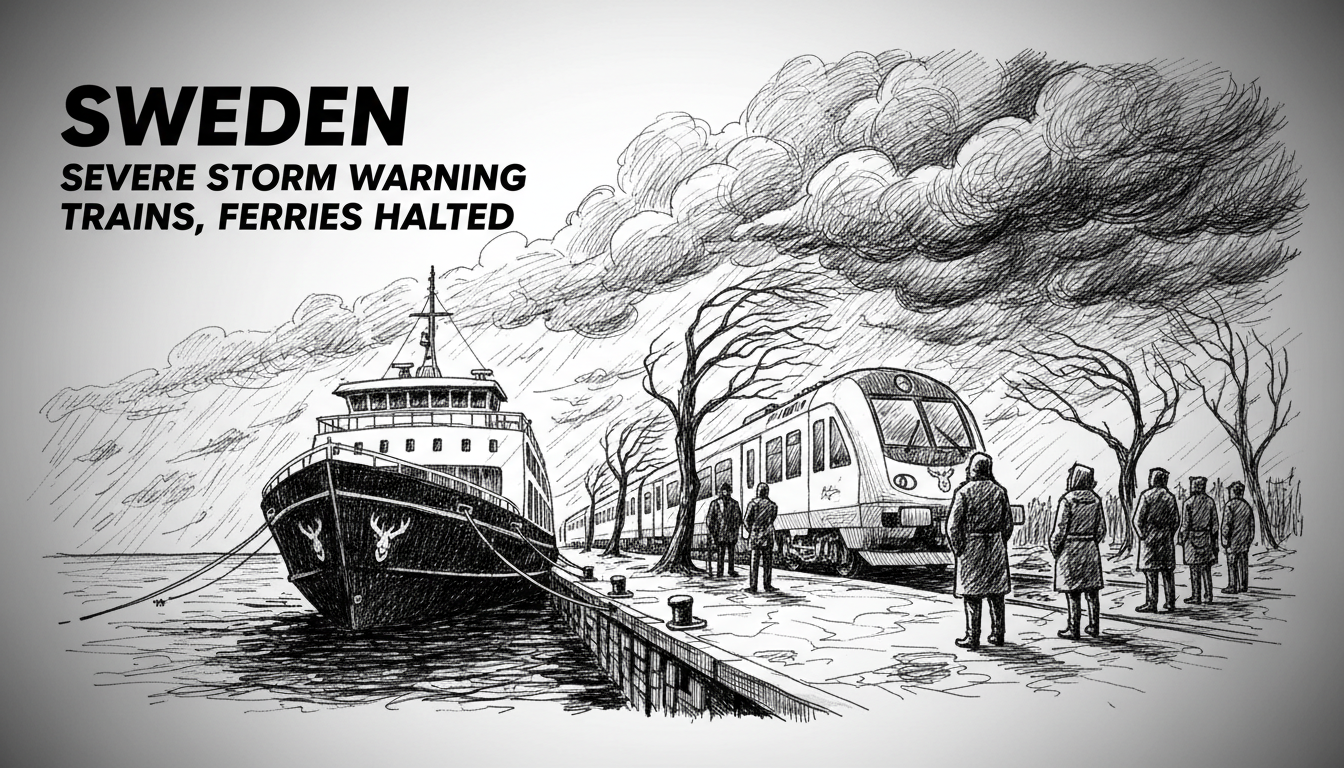 Sweden Halts Trains, Ferries Amid Severe Storm Warning