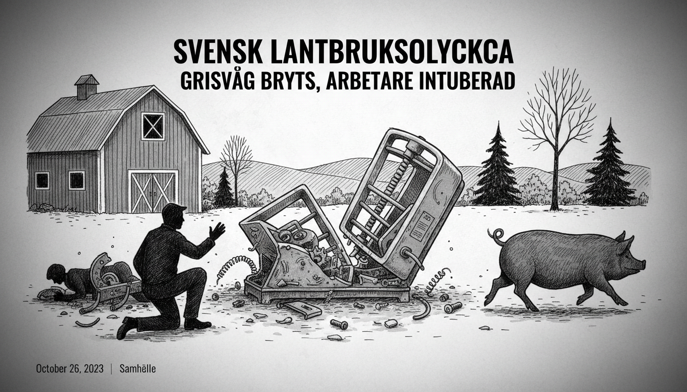 Swedish Farm Accident: Pig Weighing Machine Breaks, Worker Hospitalized
