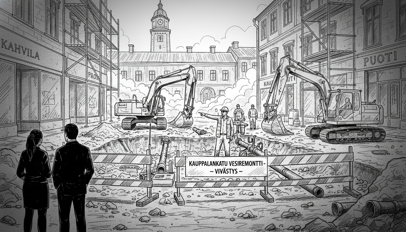 Kauppalankatu Water Renovation Project Faces Delays in Hyvinkää