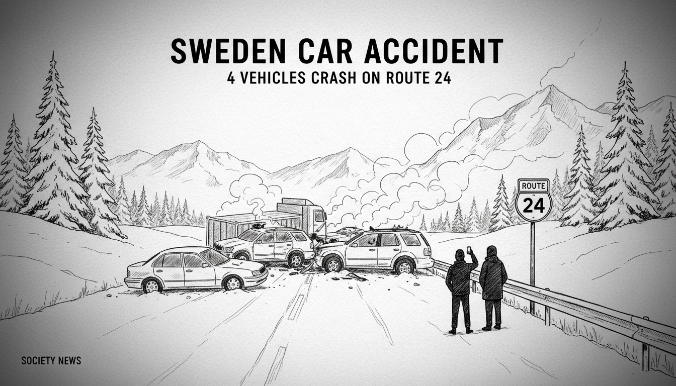 Sweden Car Accident: 4 Vehicles Crash on Route 24
