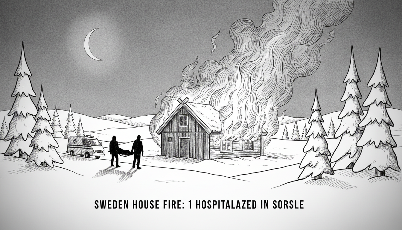 Sweden House Fire: 1 Hospitalized in Sorsele