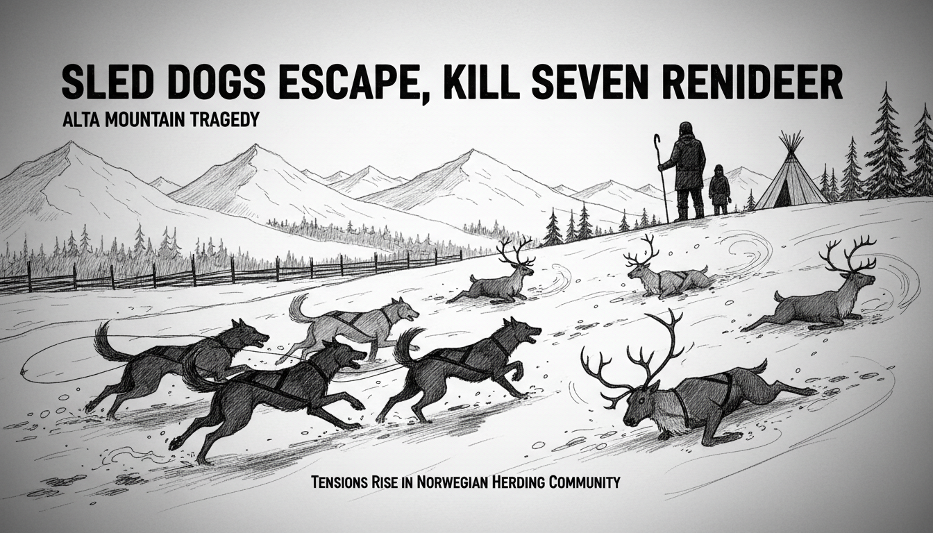 Sled Dogs Escape and Kill Seven Reindeer in Alta Mountain Incident