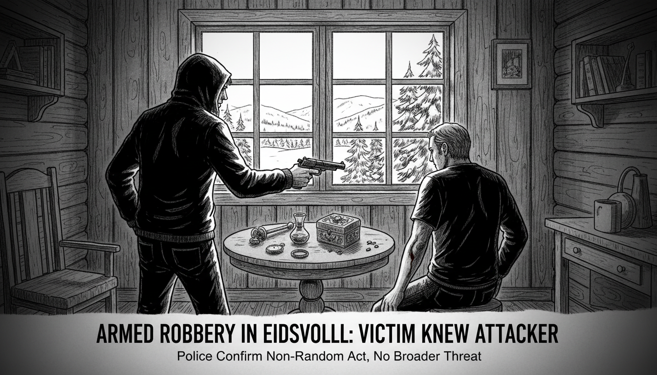 Armed Robbery in Eidsvoll: Police Confirm Victim Knew Attacker