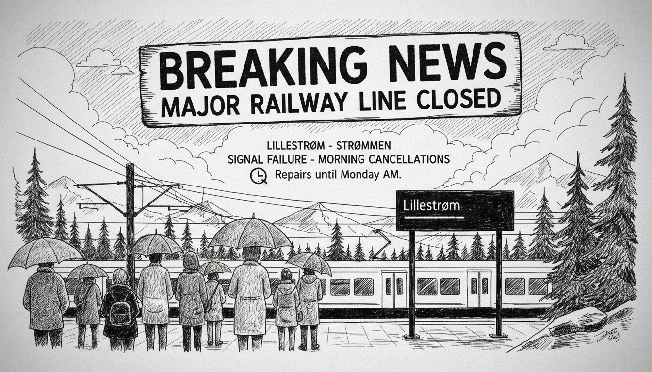 Major Railway Line Closed Between Lillestrøm and Strømmen