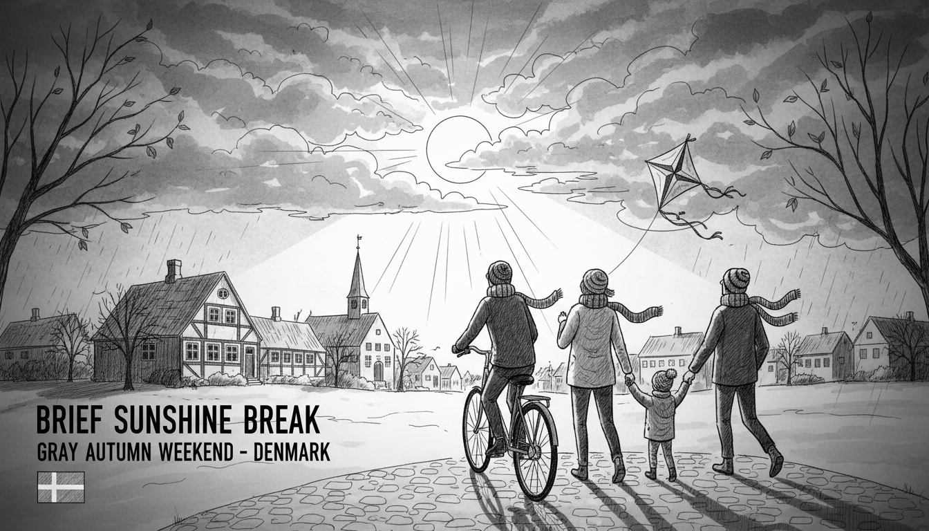 Brief Sunshine Break in Gray Autumn Weekend Across Denmark