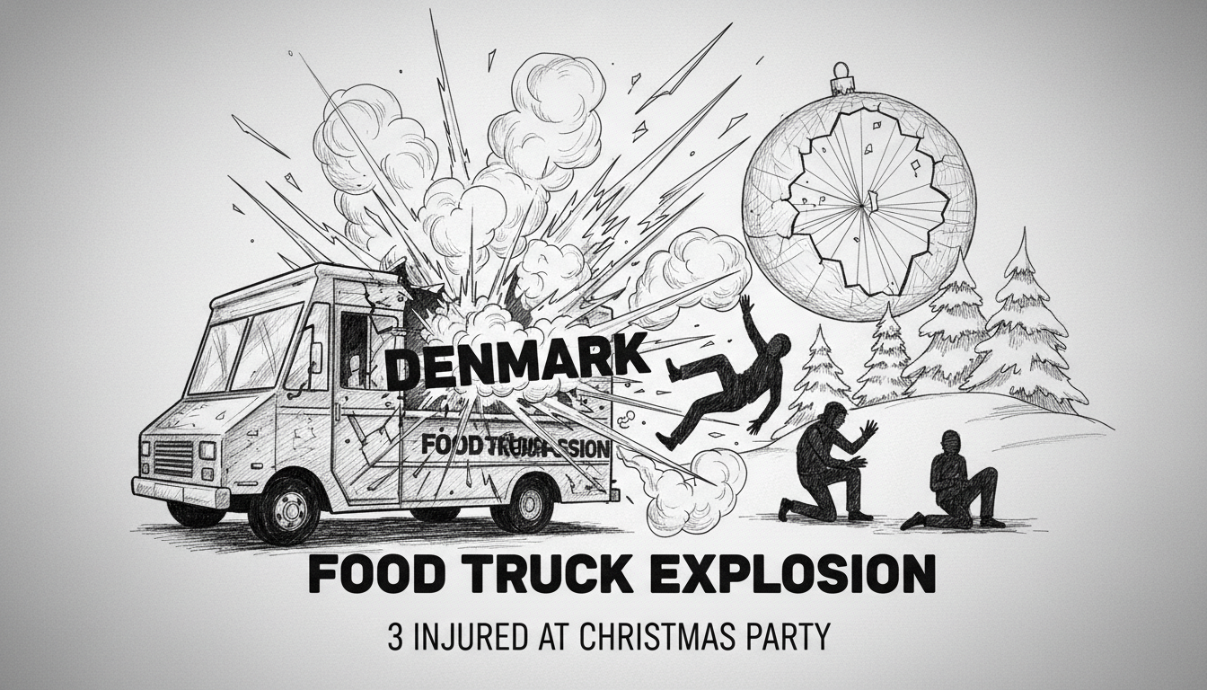 Denmark Food Truck Explosion: 3 Injured at Christmas Party