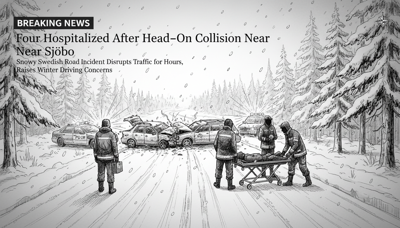 Four Hospitalized After Head-On Collision Near Sjöbo