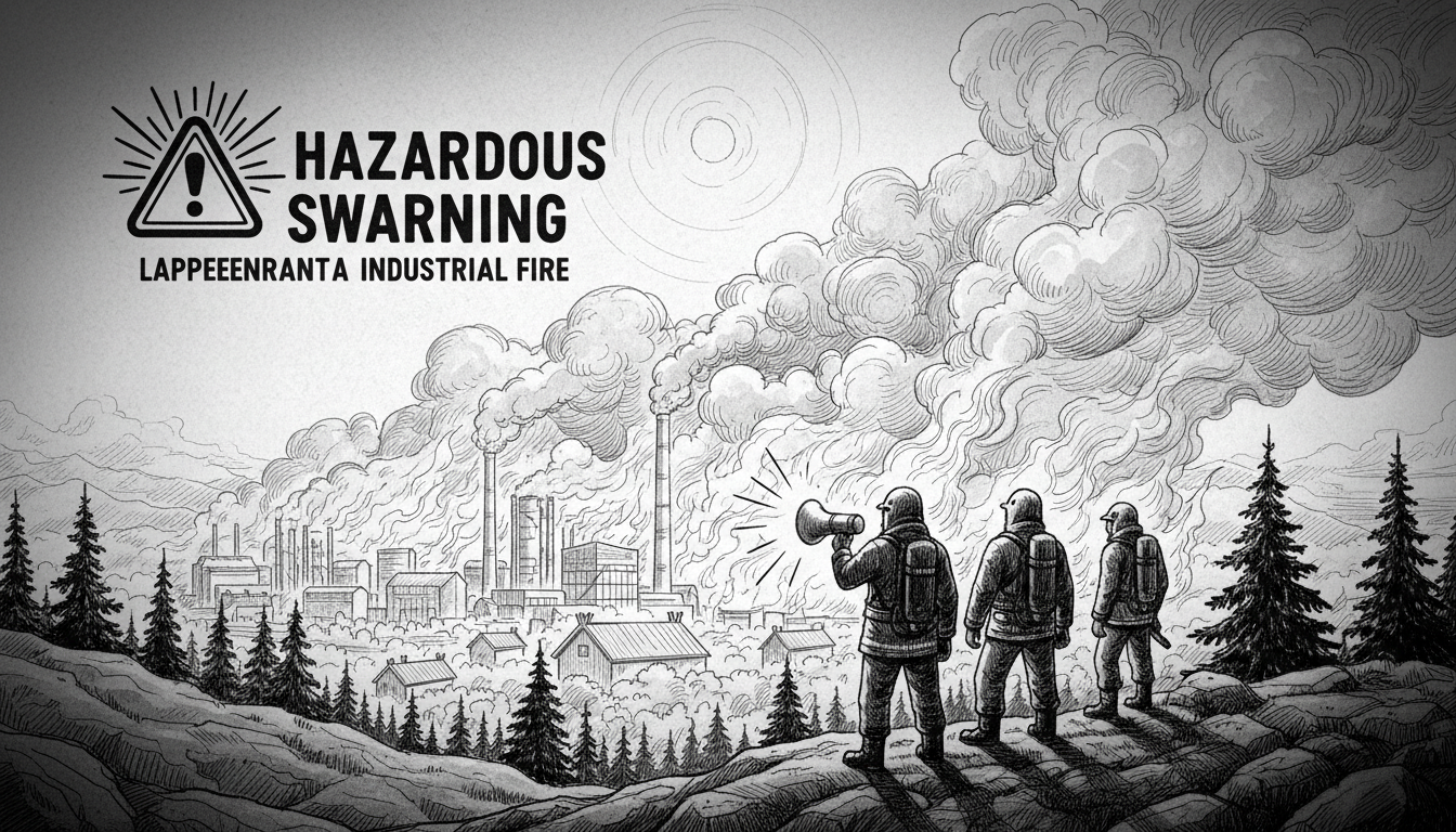 Industrial Fire in Lappeenranta Prompts Hazardous Smoke Warning