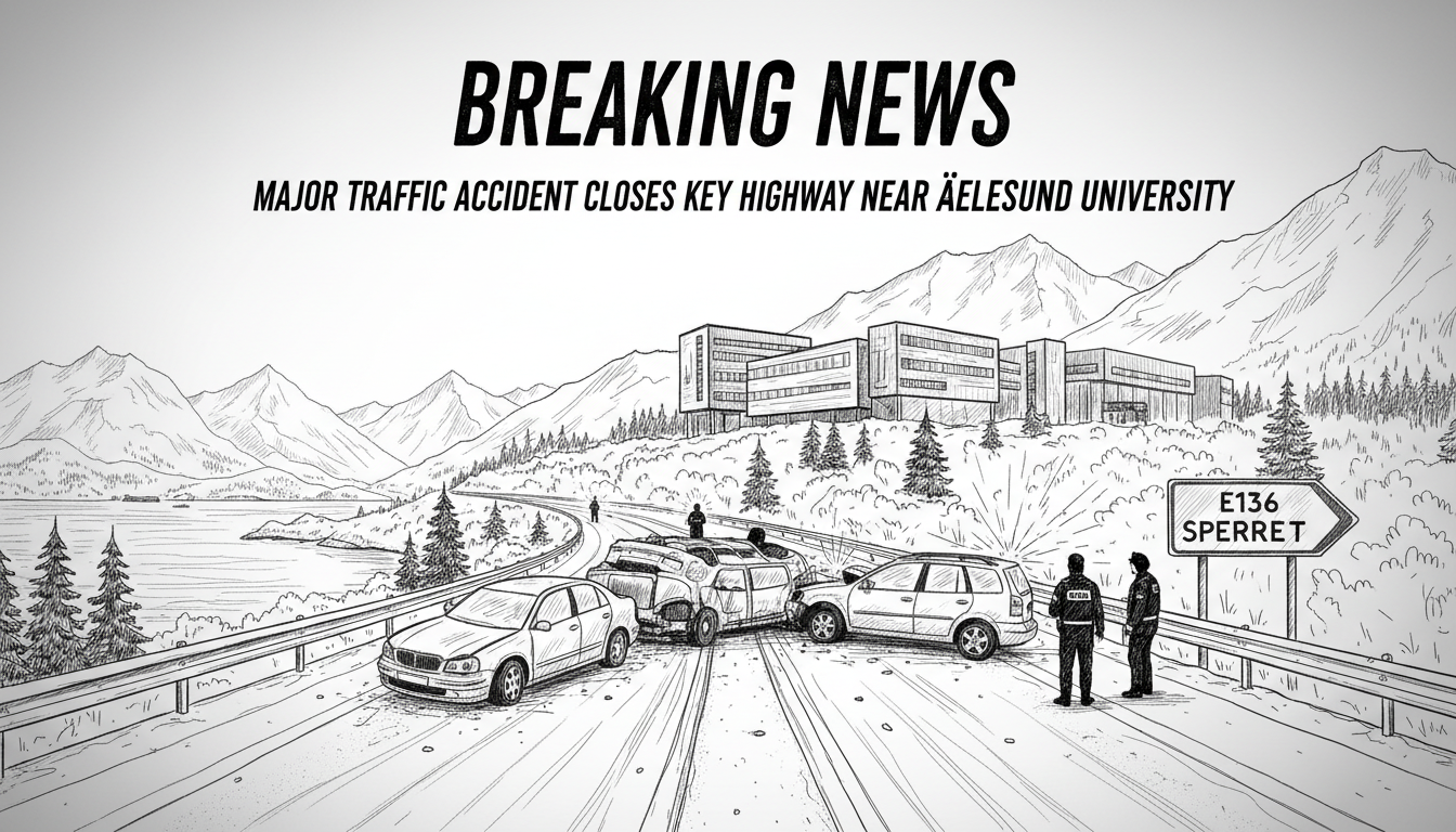 Major Traffic Accident Closes Key Highway Near Ålesund University