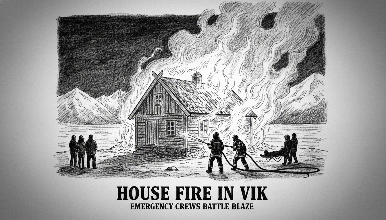 House Fire in Vik Sends One to Hospital as Emergency Crews Battle Blaze